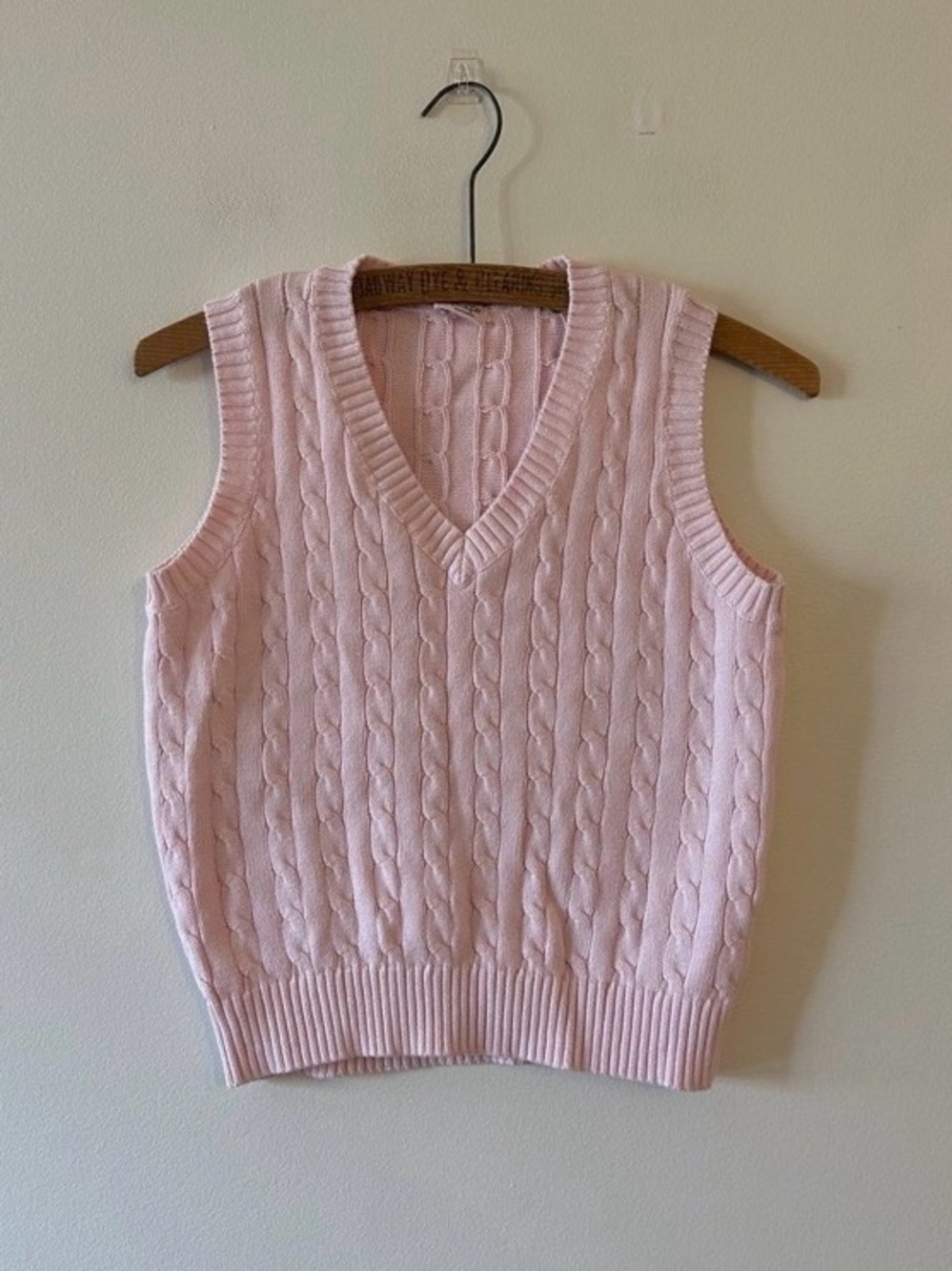 Pink Cable Knit Sweater Vest - Brandy Melville: John Galt